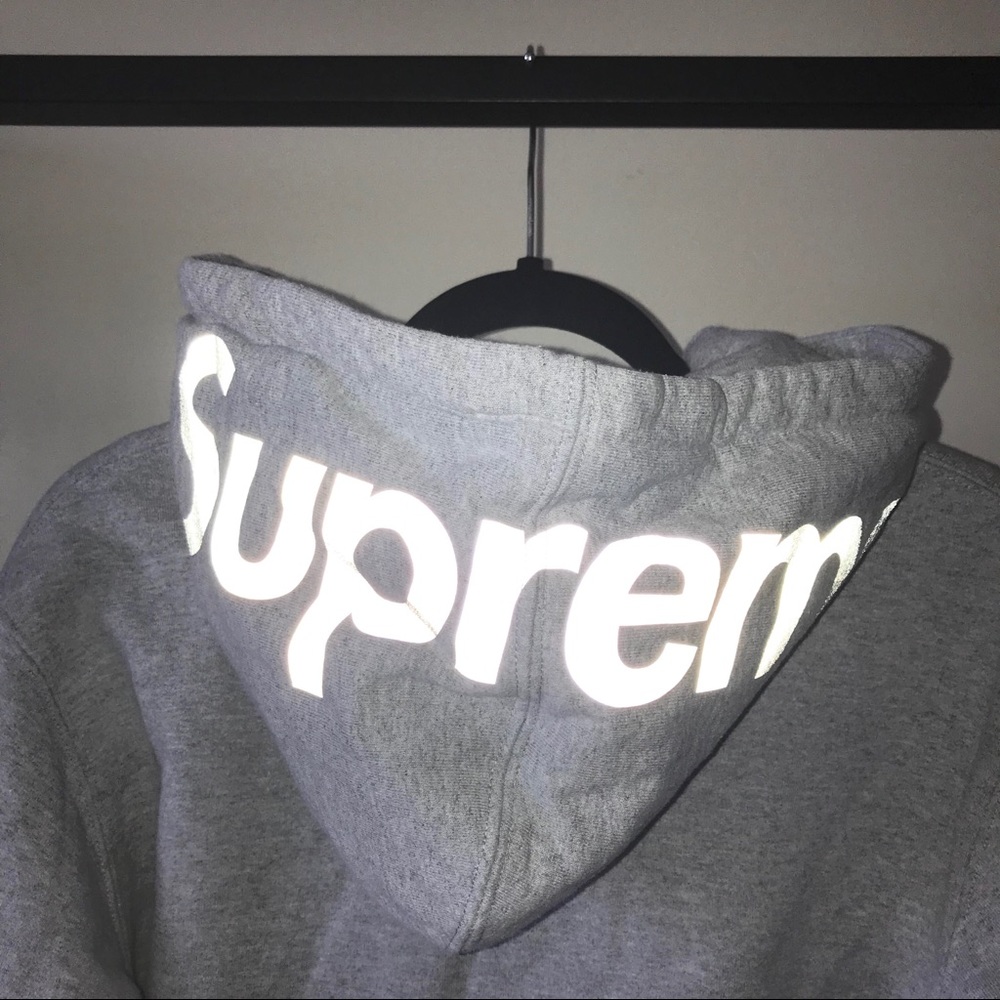 Supreme 3M Reflective Logo Thermal Zip-Up Hoodie